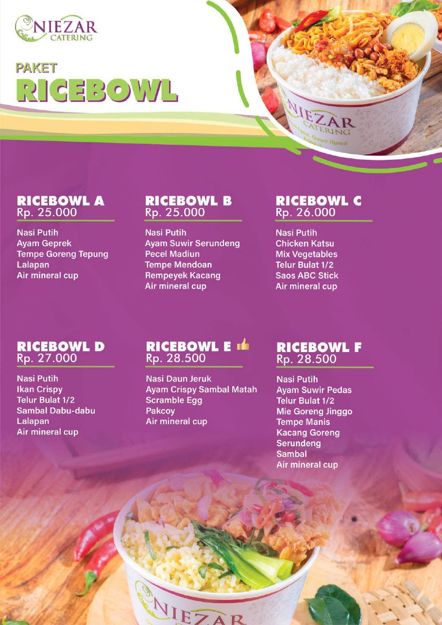 Paket Ricebowl — mulai Rp 25.000