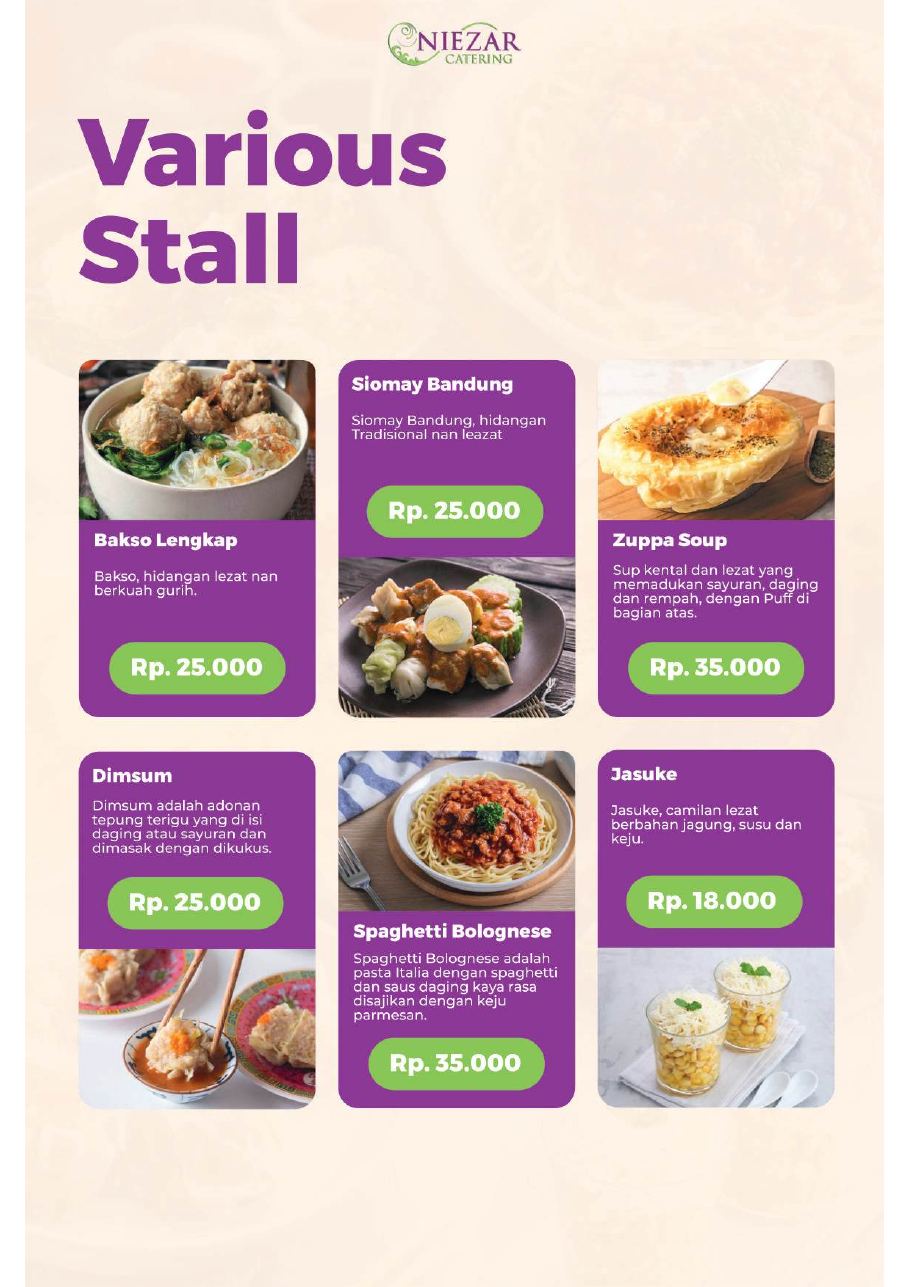 Various Stall — bakso, siomay, dimsum, zuppa soup, spaghetti, jasuke