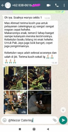 Testi Niezar Catering Puncak